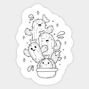 Doodle cactus plant Sticker